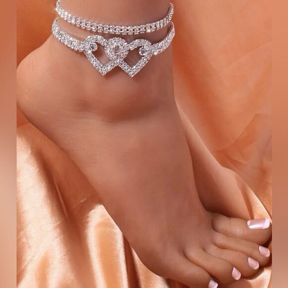 Double Heart Anklet  - Picture 1 of 4